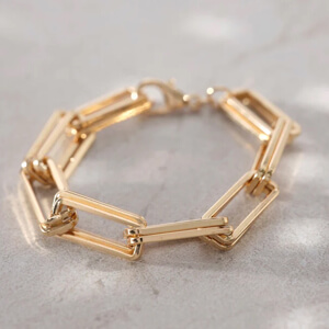 Mint Velvet Gold Tone Square Link Bracelet